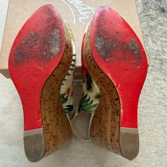 🔥 Christian Louboutin UNE PLUME SLING 140 CALF HAWAII/PATENT - Picture 8 of 8